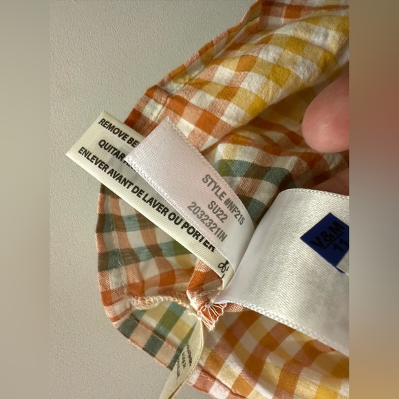 Madewell Seersucker Sophia Peplum Tank in Rainbow Gingham Check. Size L - Picture 12 of 16